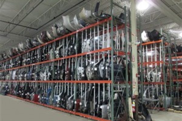 Shelves of used auto and truck parts at Dons Auto and Truck